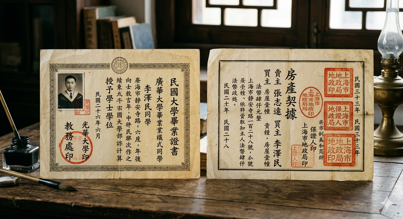 黑白历史照片装裱在相框中，照片内容为重要历史时刻，相框古朴典雅